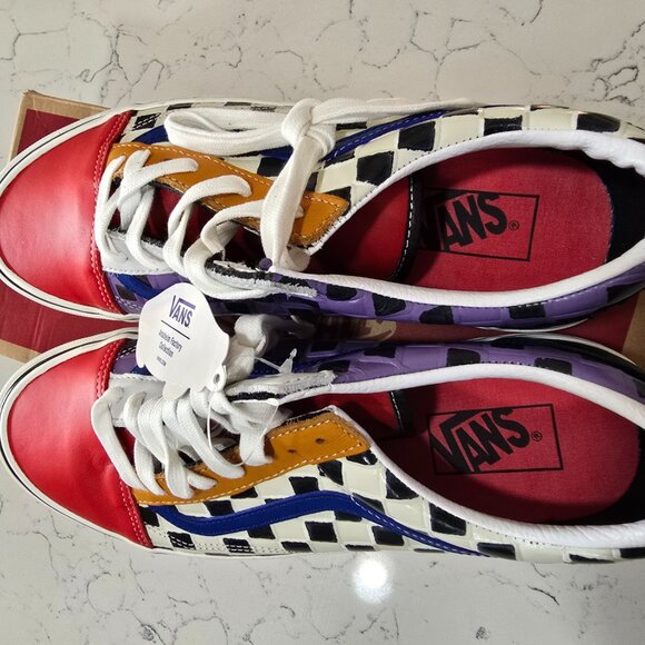 Vans Old Skool 36 DX Anaheim Factory Leather Checkerboard Shoes New SIZE 10 - Picture 6 of 14